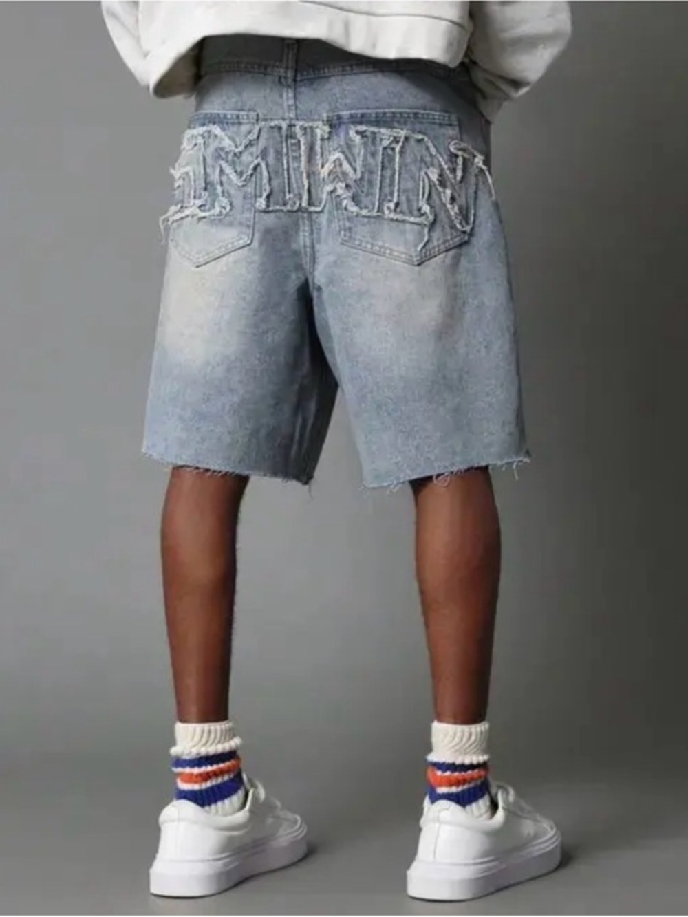 SUMWON Men’s Graphic Logo‎ Denim Jorts Size Small